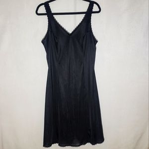 Vintage Warner's Black Slip Dress Nighty Size 38 (M/L)
